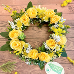 黄色の薔薇の元気リース