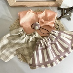 サーモンピンクのフレンチスリーブトップス&ボトムス2着&ヘアアクセセット ＊メルちゃん ソランちゃんの服＊