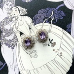 MINI Swinging-Sixties flower(lavender) pierce / earring