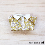 10cm ぬい用  花柄シャツ からし