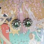MINI Swinging-Sixties flower(macaron Green) pierce / earring