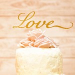 "Love" ウェディングケーキトッパー（グリッター）