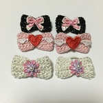 3組セット✨レース糸のわんちゃん用お耳リボン🎀