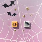 ハロウィン 美濃焼 ガラス かわいい 小ぶり 秋 イヤリング パンプキン ピアス