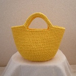 ＜kom〇〇様オーダー品＞裂き布バッグ（黄）