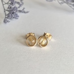 AAAAルチルクォーツ小さなゴールドピアス14kgf