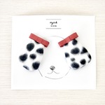 hair clip - Dalmatian - ヘアクリップ いぬ 犬 いぬ耳 リボン ダルメシアン ハロウィン 誕生日 動物 ベビー キッズ 赤ちゃん 仮装 つけ耳 ヘアアクセサリー 髪留め