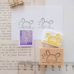 ひょっこり うさぎ   消しゴムはんこ