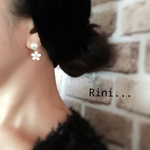 【再販】＊春〜よ来い＊ flowerバックチャームピアス＊
