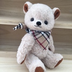 ハンドメイドテディベア風モコモコミルクティー色なクマ🧸さんぬいぐるみ
