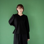 ﾓﾘﾉｶﾞｯｺｳ 袖コンシャスVネックニット【ブラック】/12626238/