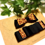 Ｓａｌｅ！！ 親子お揃いりぼんバレッタ♪ ヒョウ柄２点♪ 