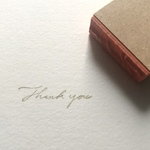 〈thank you〉流し書き文字スタンプ