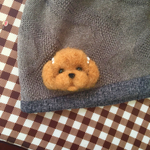 ふわふわトイプードルのブローチ