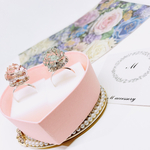 手染めRoseビーズのシルバーリング Roseピンク