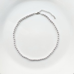 ビーズネックレス "silver×purple"