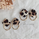 【再販】秋冬♡レオパード×リングピアス♡秋冬ピアス♡