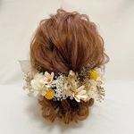 ✴︎ドライフラワー髪飾り✴︎白ゴールド和装ヘア飾り成人式ヘア飾り和柄飾り成人式飾り白無垢結婚式ブライダルウェディング卒業式振袖
