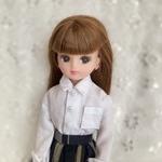 長袖シャツ　２サイズと7色から選べます　受注製作です。22㎝ドール　27㎝ドール　制服　ドール服　着せ替え服　アウトフィット