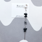 希少石シュンガイト＋ トルマリンクォーツ earcuff 片耳 ステンレス イヤーカフ
