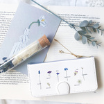 【new】picture book blue - 植物標本 のような 押し花 手帳型 スマホケース iPhone *。 date