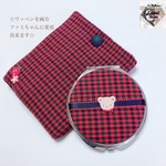 ★人気商品★ コンパクトミラー ♡ ファミリアワッペン♡★ 同柄洗えるケース付き★赤 数量限定
