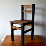 2トーンカラーの椅子　チェアー color:black×walnut