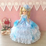 リカちゃん お姫様ドレス 一点物☆ブルー
