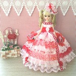 リカちゃん お姫様ドレス 一点物☆ピンク×レッド