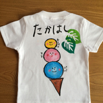 手描き ファミリーアイスTシャツ