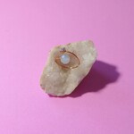 【再販】キラキラ アクアマリン 天然石 オープン ピンキーリング