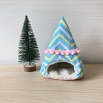ハムスターのあったかテント⛺レトロ　ポンポンつき