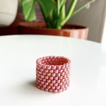 ビーズリング　本金加工のピンク