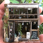 「moss green」緑いっぱいのカフェ/小さいおうち/miniドールハウスオブジェ/-245【kiyom】