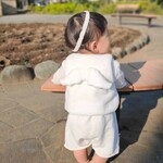 天使の羽ベスト　ファーベスト　記念撮影、ハロウィンコスプレ 、出産祝い　ベビー袴コーデ
