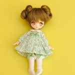 【オビツ11】小花柄ワンピースset（グリーン）