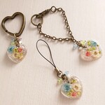 【限定3点☆彡】お花のハートマカロン♡レジンアクセサリー＊elegantエレガント 