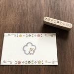 小さな小花のシンプルな北欧風ラインスタンプ　ハンコ
