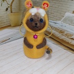 干支の被り物にゃんこ