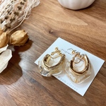 クリア×金箔【イヤリング】 (不規則/ニュアンス)