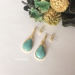 ターコイズのダブルドロップピアス