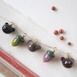 Bear Face&Acorn Charm＊Classic set＊くまさんとどんぐり・ランプワークガラスビーズチャーム