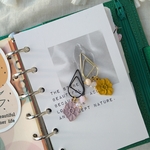  ［2本セット］手帳クリップ お花のしずく型クリップ