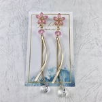 桜カラー ロングイヤリング