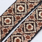 インド刺繍リボンᢂチロル風リボン【ブラック】刺繍リボン 刺繍リボン トリム ブレード ジャガードリボン チロリアンテープ レース チュールレース