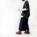 重ね着Tシャツ。カーキチャコール。【受注製作】