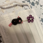 猫のマスクチャーム(マグネットピアス)・1