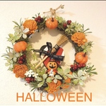 アーティフィシャルフラワーのハロウィンリース
