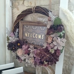 新作♡【Welcome❁リース】№31　秋冬カラー　 無料ラッピング*　＊L判写真*表札✴ウェルカム