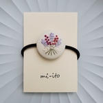 刺繍ヘアゴム🌷　no.610    くるみボタン　💛送料無料💛　